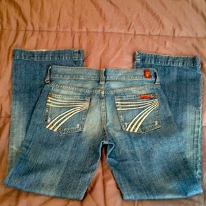 7 for All Mankind Dojo Medium Wash Wide Leg Jeans